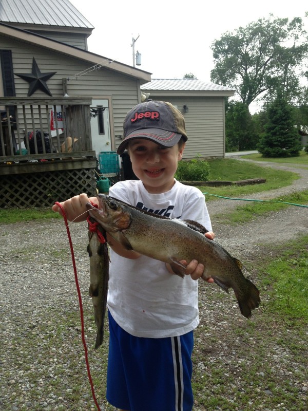 Caden Garrison with large fish