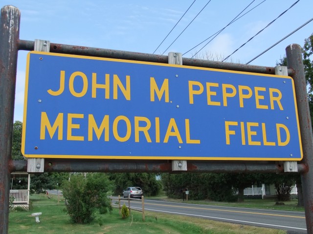 Sign for John M. Pepper Memorial Field 