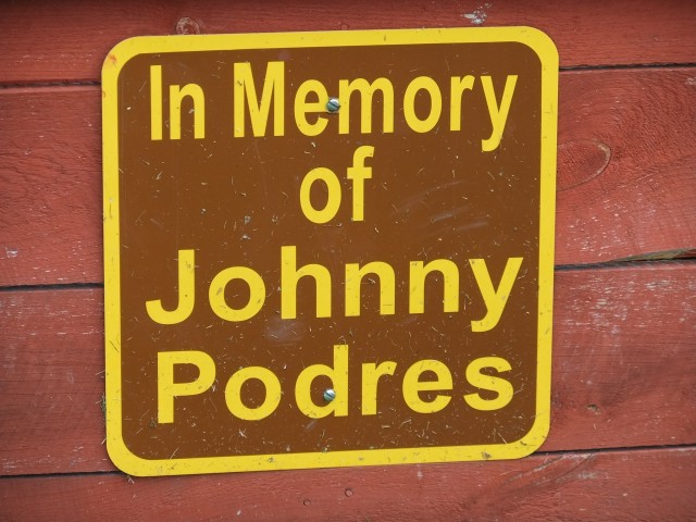 In Memory of Johnny Podres sign
