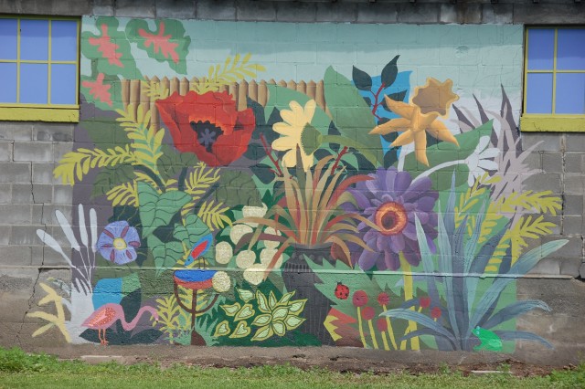 Mural in progress at Presbyterian Church