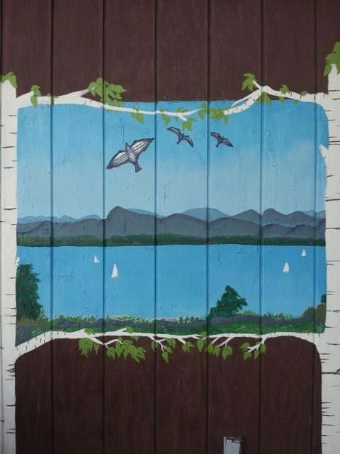 View of Lake Champlain mural