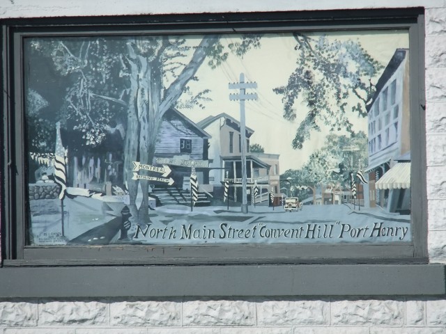 Mural based on historic postcard