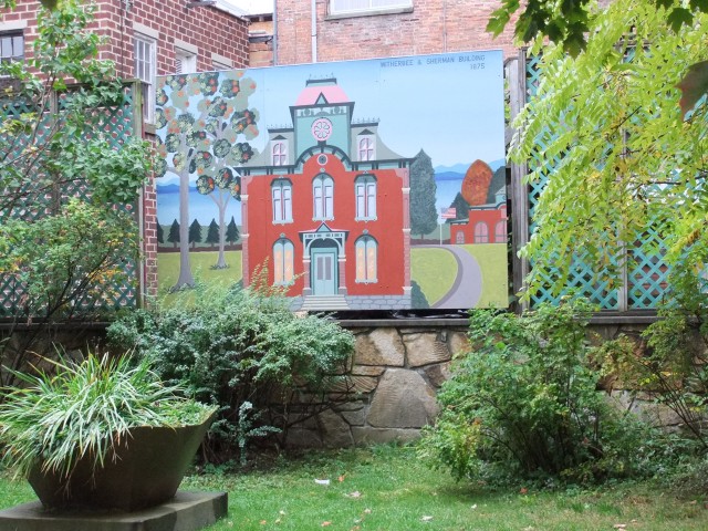 Witherbee Sherman Bldg Mural in downtown park