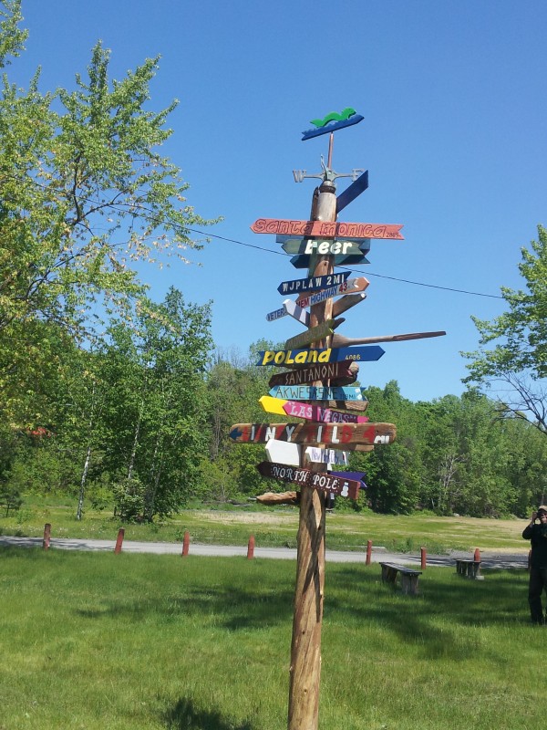 Driftwood sign post