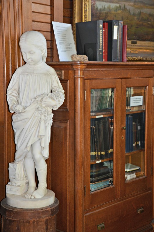 Statue inside Sherman Free Library